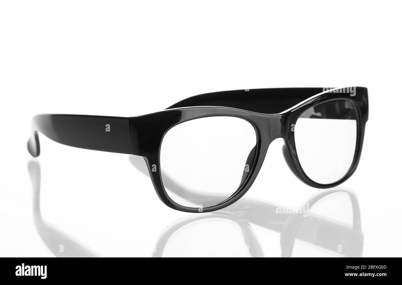 vetri neri, isolati su bianco Foto Stock