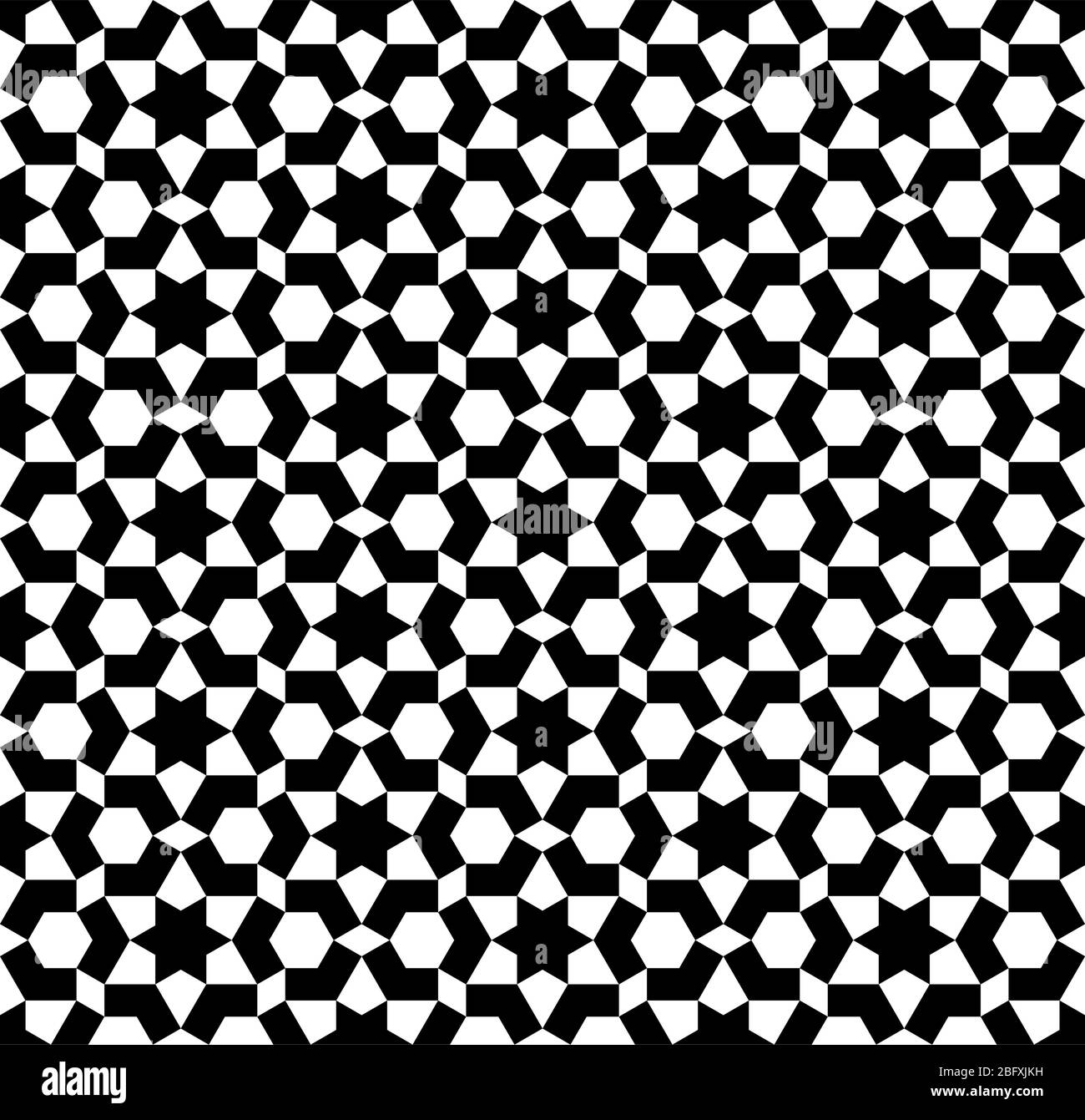 Ornamento geometrico senza cuciture a base di tradizionali arti arabe.linee nere e sfondo bianco.ottimo design per tessuto, tessuto, copertina, carta da imballaggio, retro Illustrazione Vettoriale