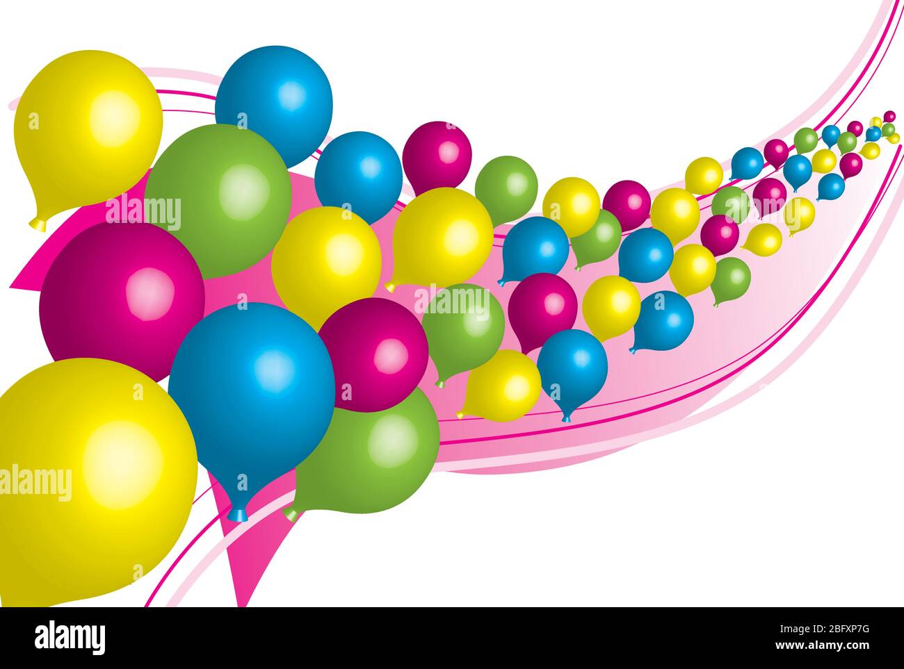 set di palloncini colorati decorazione ad aria vettoriale 3d Illustrazione Vettoriale