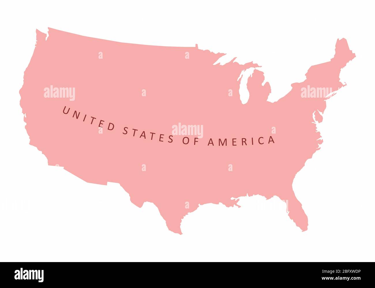 USA mappa colorata silhouette su sfondo bianco con etichetta Illustrazione Vettoriale