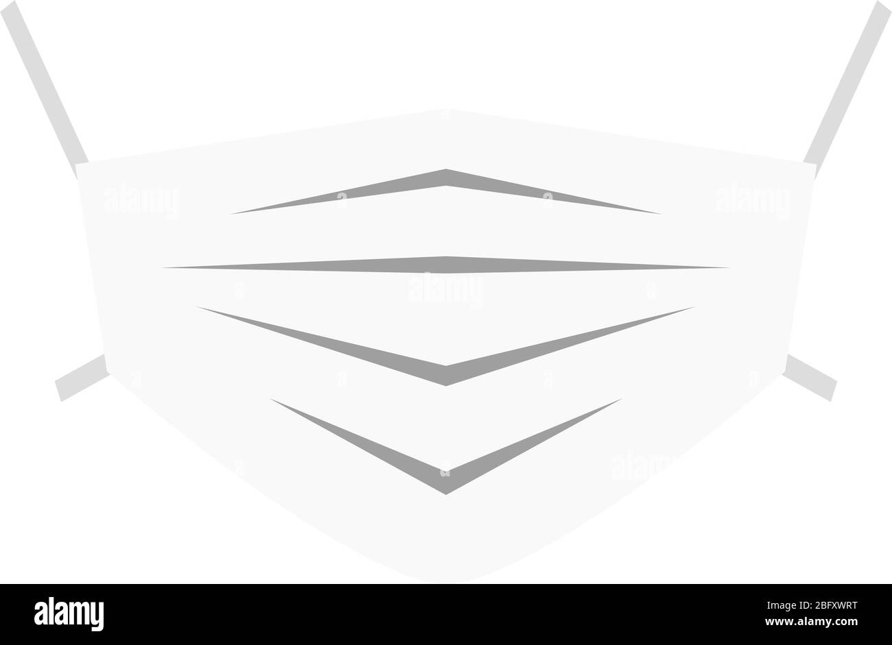 Un grafico di un respiratore utilizzato in cantieri edili o in ospedali. La maschera protegge tutti i virus, i batteri e gli inquinanti. Illustrazione Vettoriale