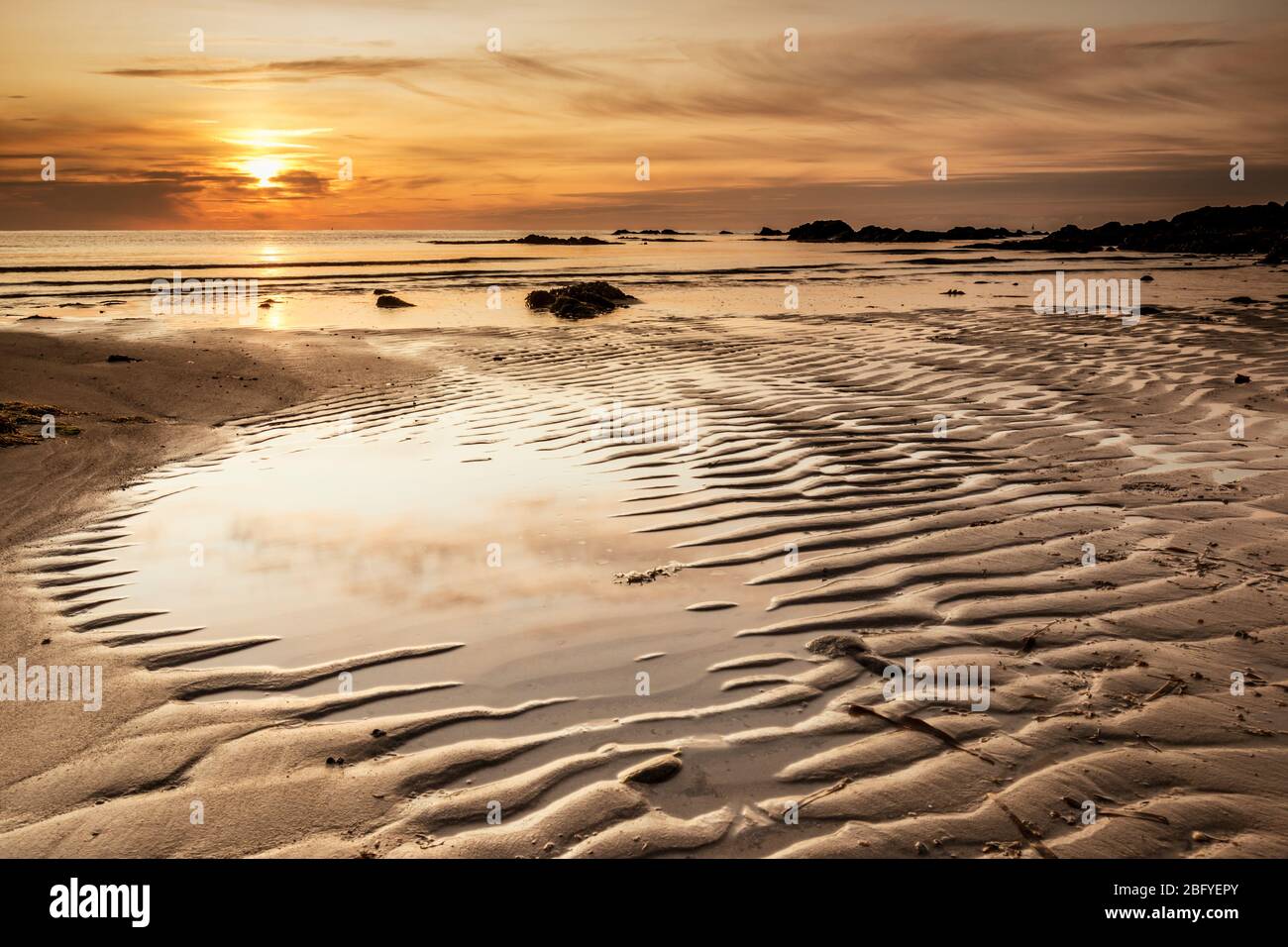 Alba a St Helen's Beach Wexford Irlanda Foto Stock