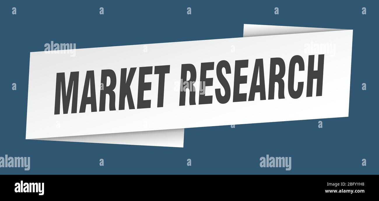 modello banner ricerca di mercato. cartello etichetta nastro ricerca di mercato Illustrazione Vettoriale