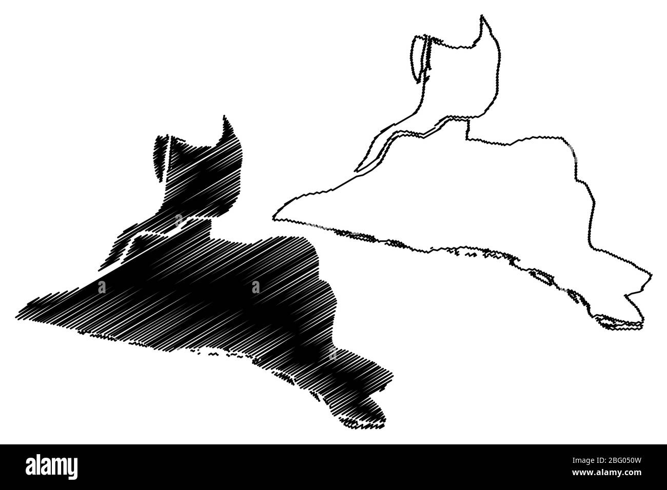 Città di Avignone (Repubblica francese, Francia) mappa vettore illustrazione, schizzo abbozzare città di Avignone mappa Illustrazione Vettoriale