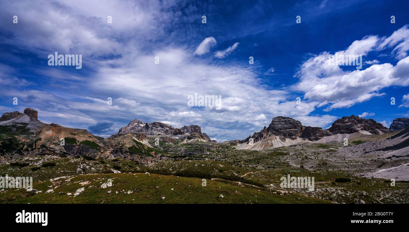 Vista panoramica sulle Dolomiti. Foto Stock