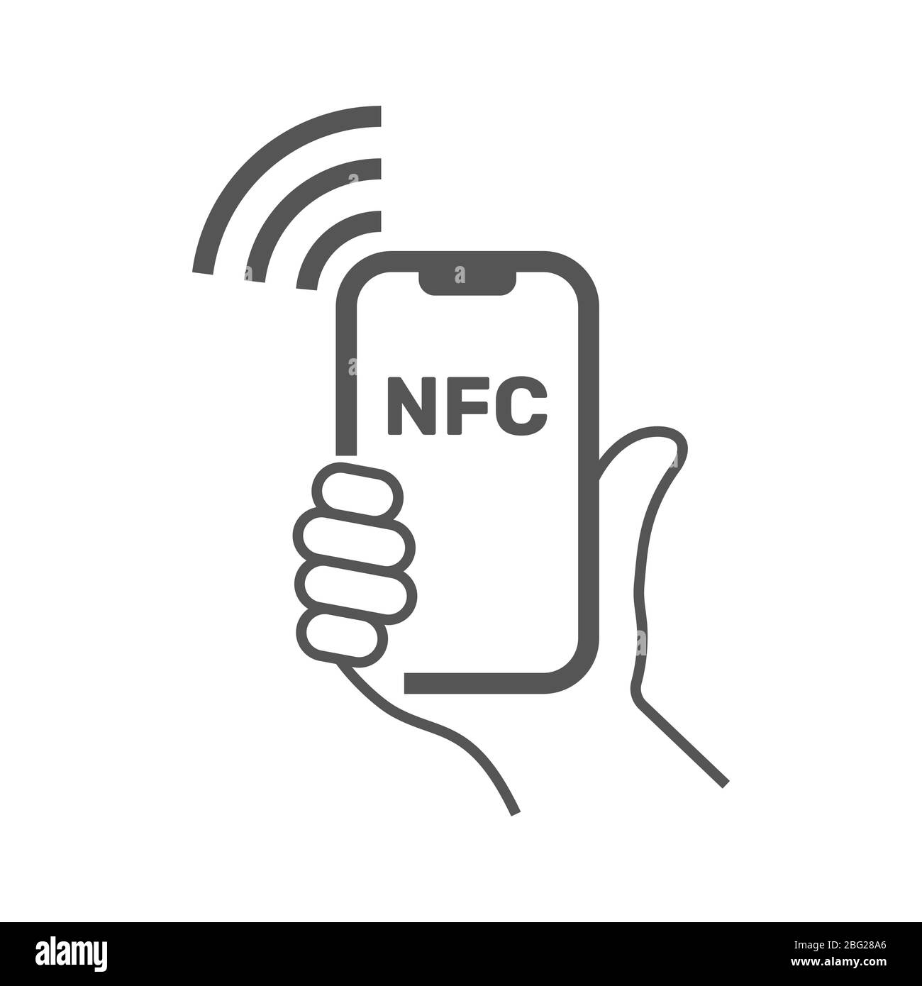 Illustrazione NFC. Pagamento mobile. Icona piatta concetto smartphone NFC. Illustrazione vettoriale. EPS 10. Illustrazione Vettoriale