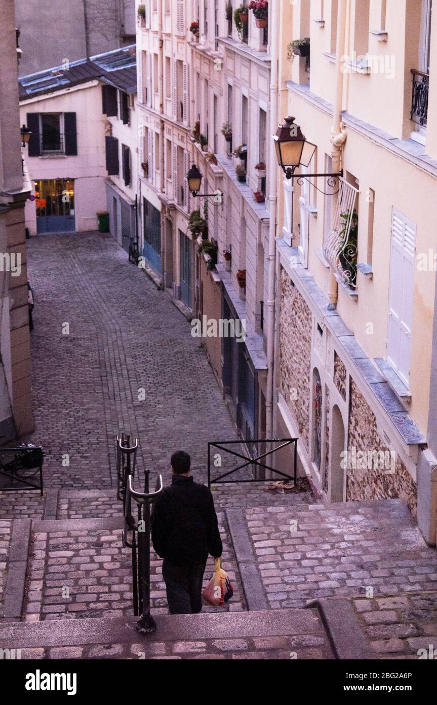 Scale di Parigi, Montmartre, Francia. Foto Stock