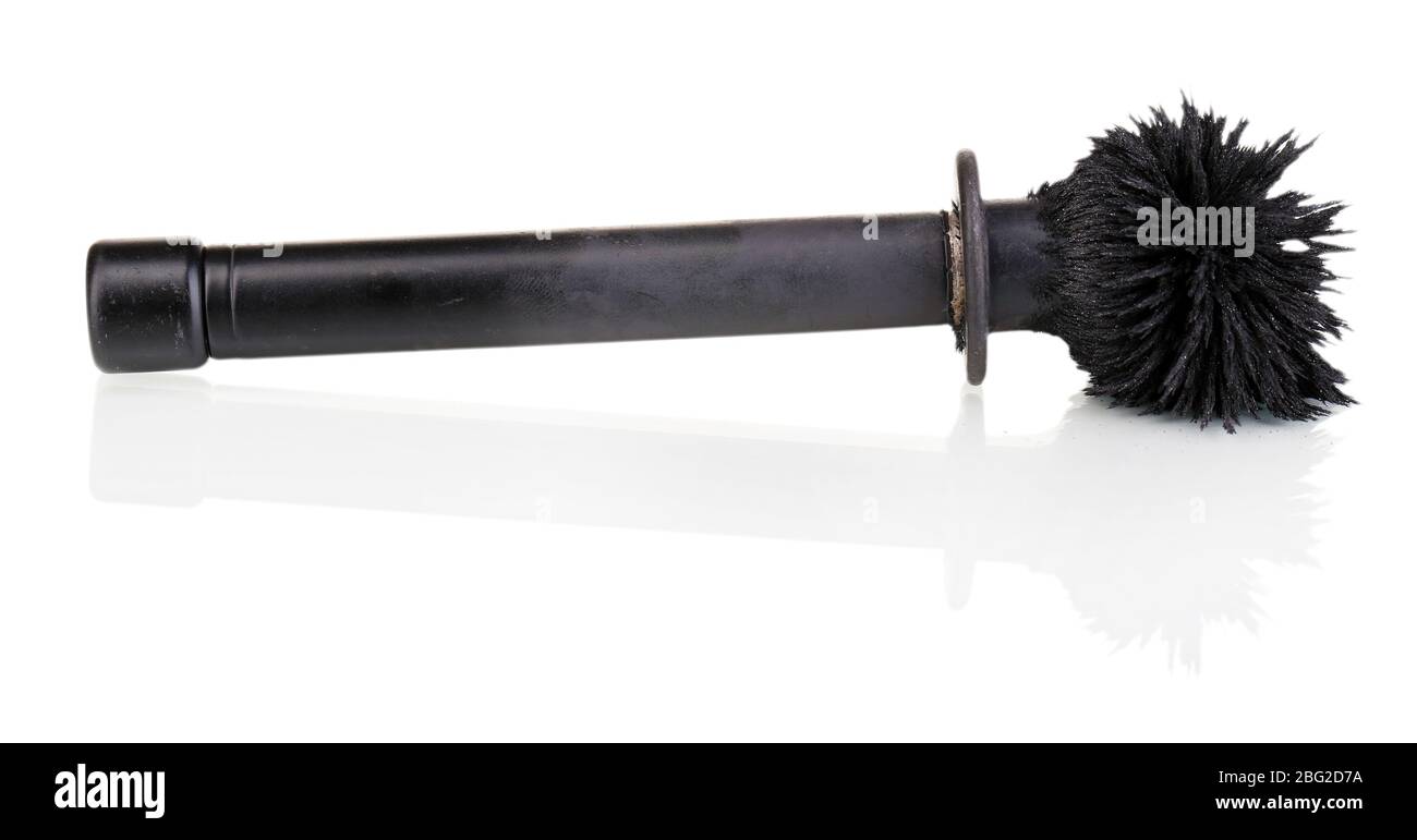 Spazzola per impronte digitali isolata su bianco Foto Stock