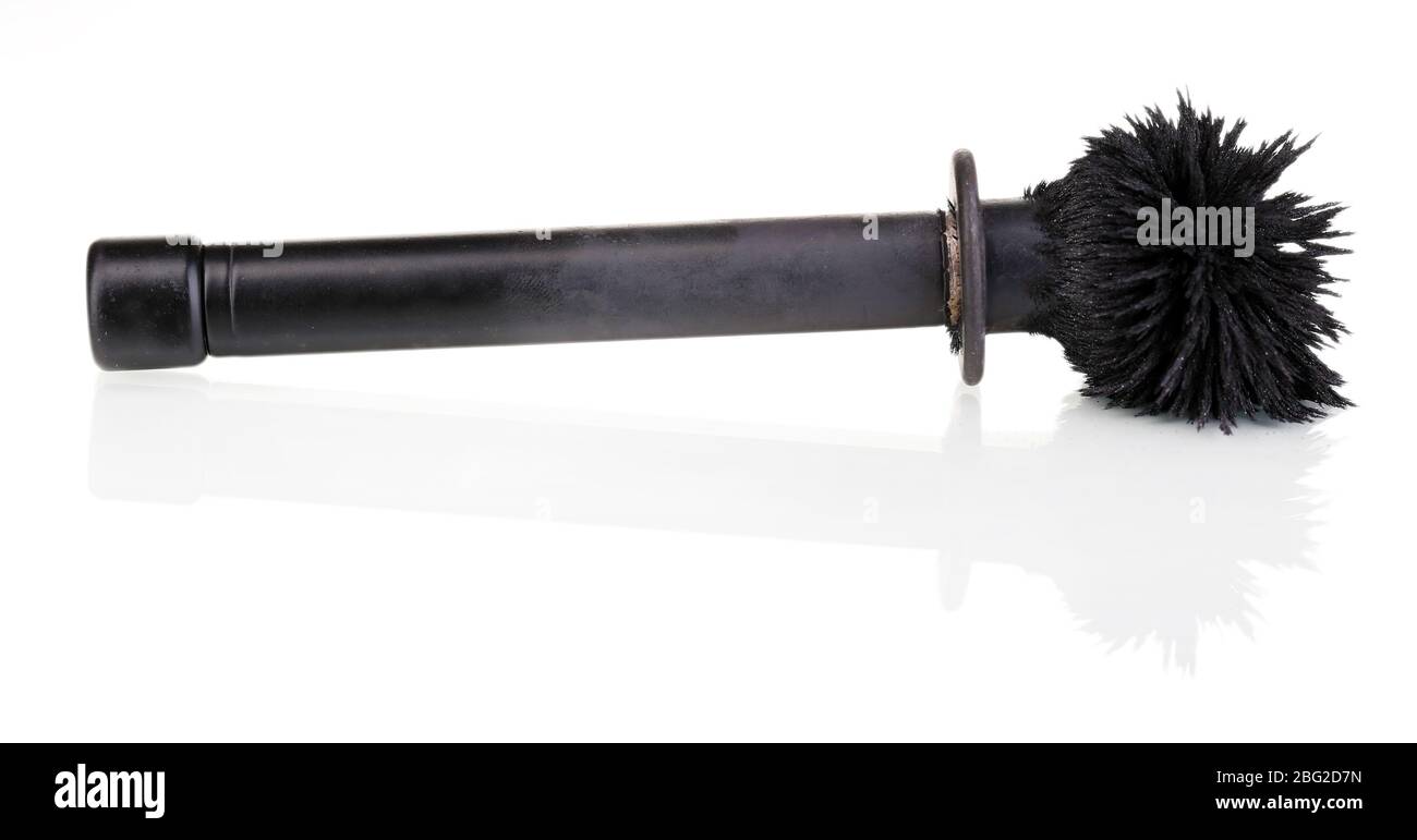 Spazzola per impronte digitali isolata su bianco Foto Stock