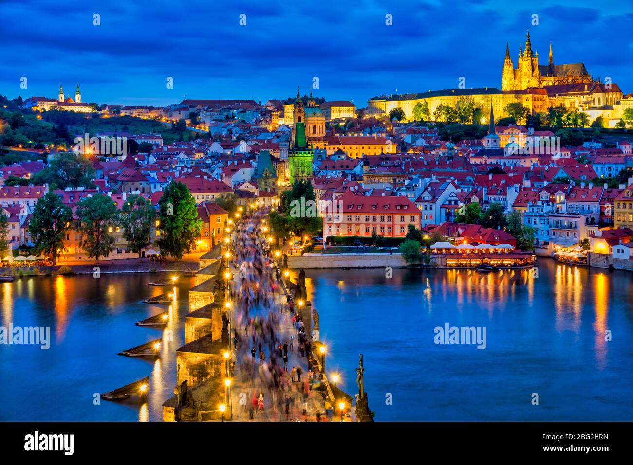 Charles Bridge, Praga, Repubblica Ceca Foto Stock