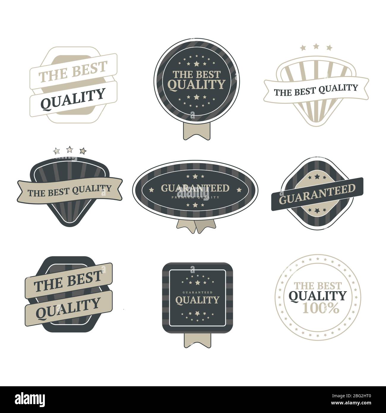 Set di badge vintage e elementi di design Illustrazione Vettoriale