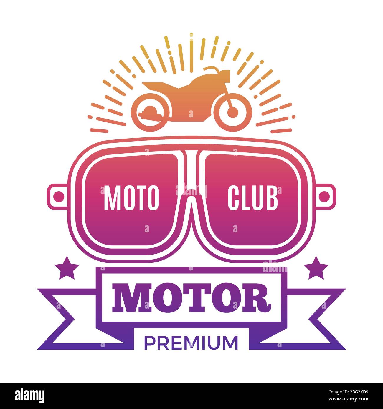 Design di alta qualità con etichetta Motor club isolato su sfondo bianco. Illustrazione vettoriale Illustrazione Vettoriale