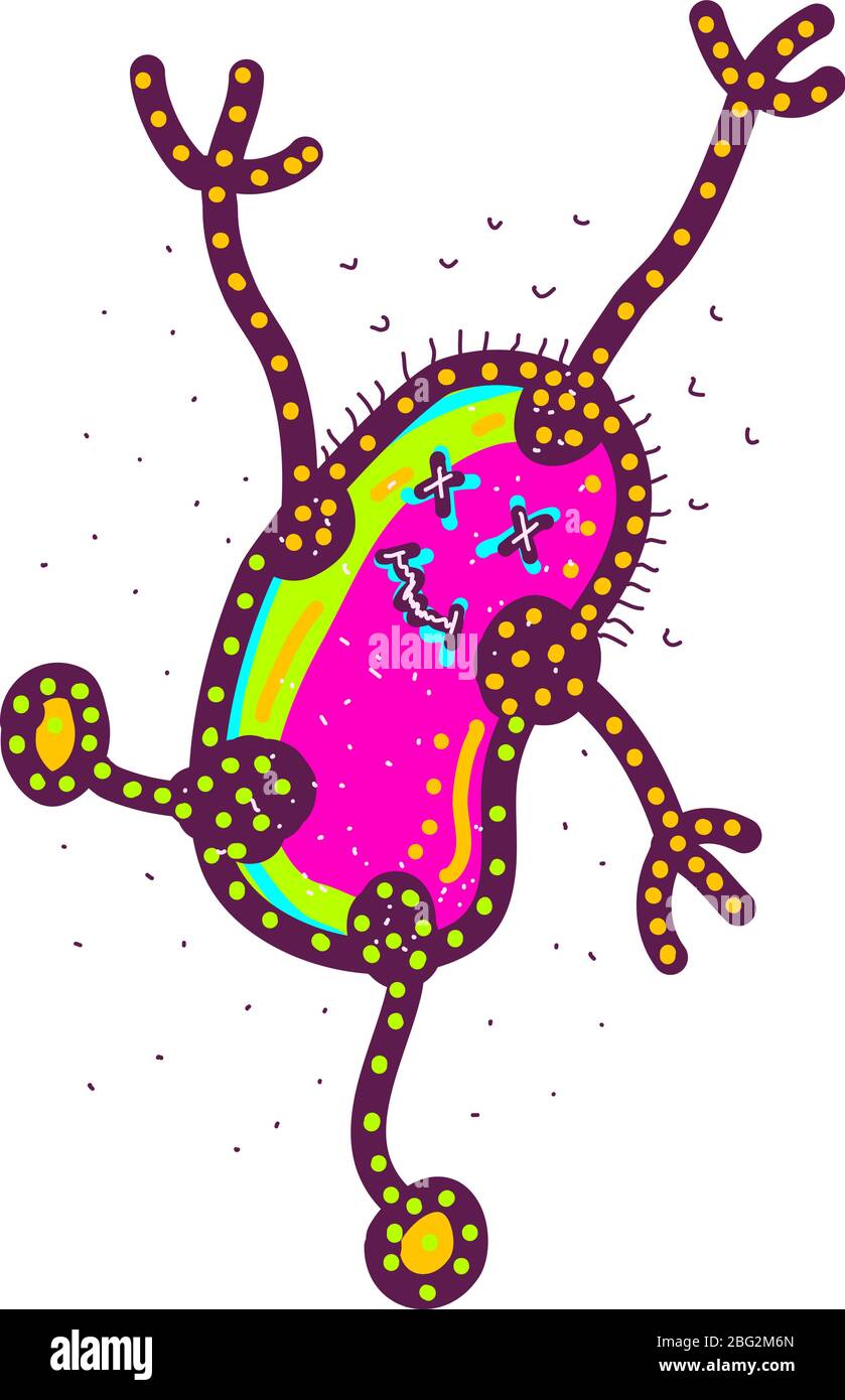 Virus moderno, illustrazione, vettore su sfondo bianco Illustrazione Vettoriale