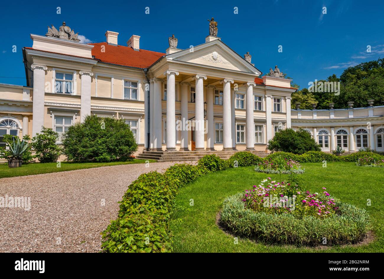 Adam Mickiewicz Museo a Smielow Palace, costruito 1797, stile classicista, nel villaggio di Smielow, Wielkopolska aka Grande Polonia regione, Polonia Foto Stock