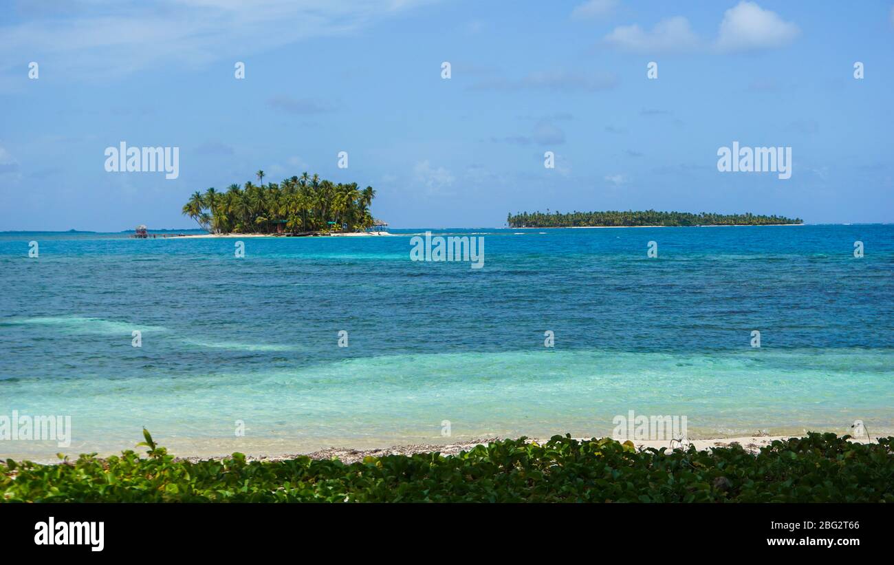 Sentitevi come Robinson Crusoe Remote su queste isole remote nel Mar dei Caraibi al largo della costa del Nicaragua Foto Stock