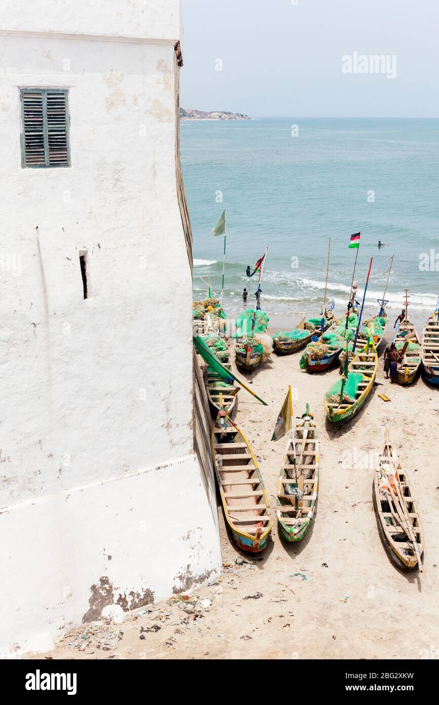 Storico castello schiavo di Cape Coast sulla costa del Ghana. Foto Stock