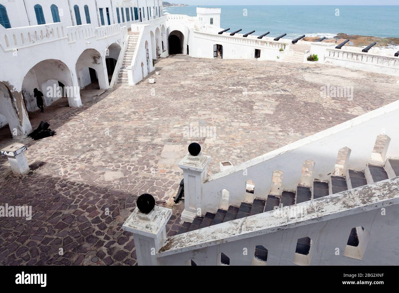 Storico castello schiavo di Cape Coast sulla costa del Ghana. Foto Stock
