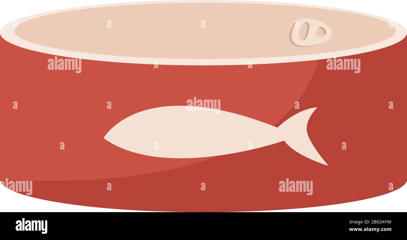 Pesce cibo in lattina, illustrazione, vettore su sfondo bianco Illustrazione Vettoriale