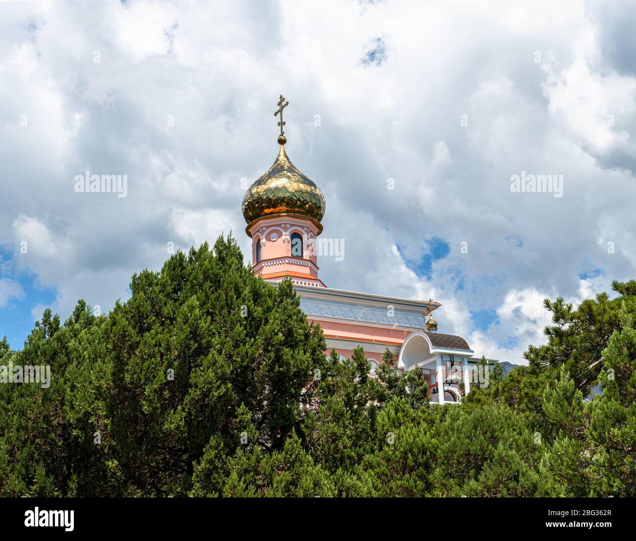 Chiesa della copertina della Beata Vergine a Simeiz in Crimea Foto Stock