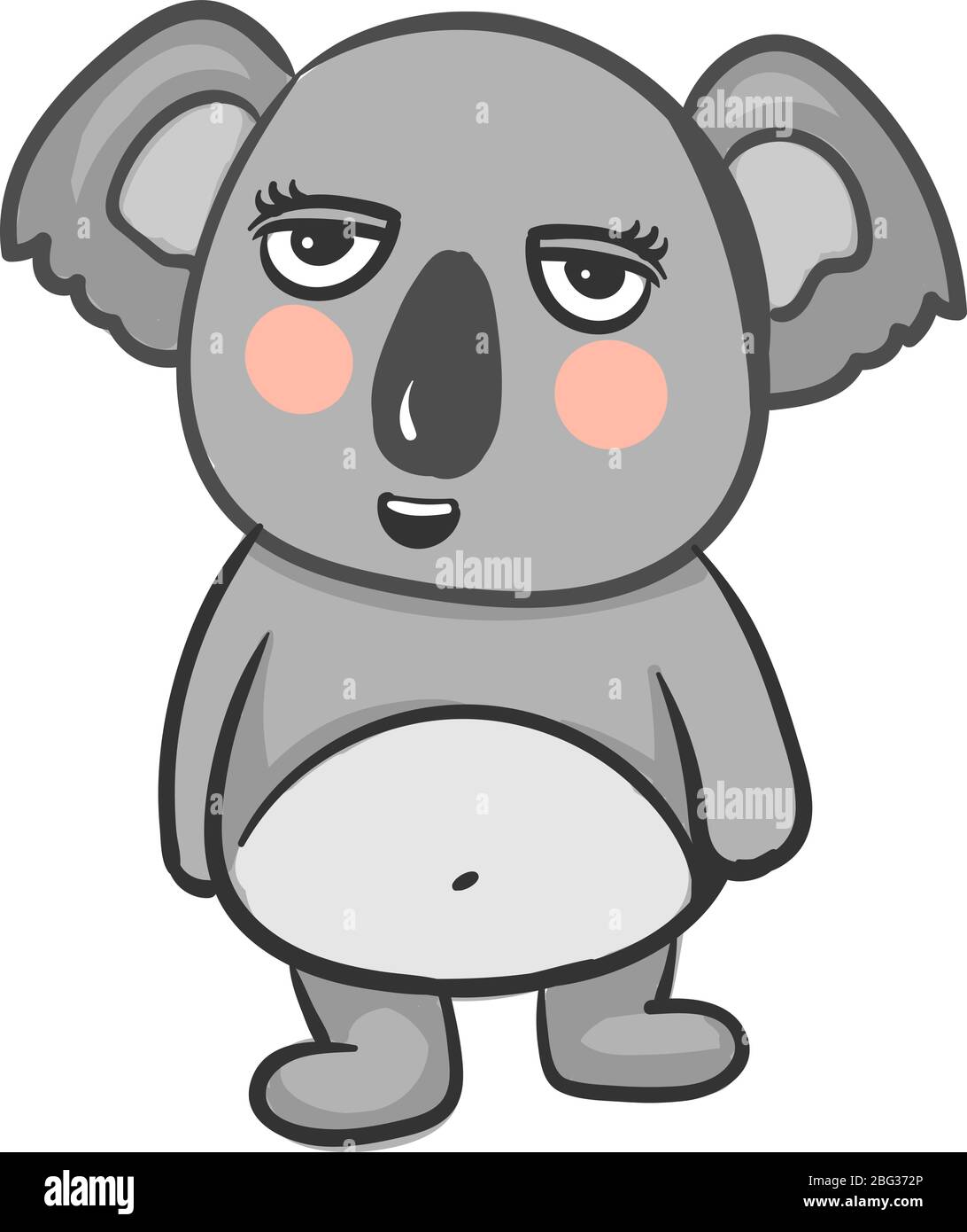Felice koala, illustrazione, vettore su sfondo bianco Illustrazione Vettoriale