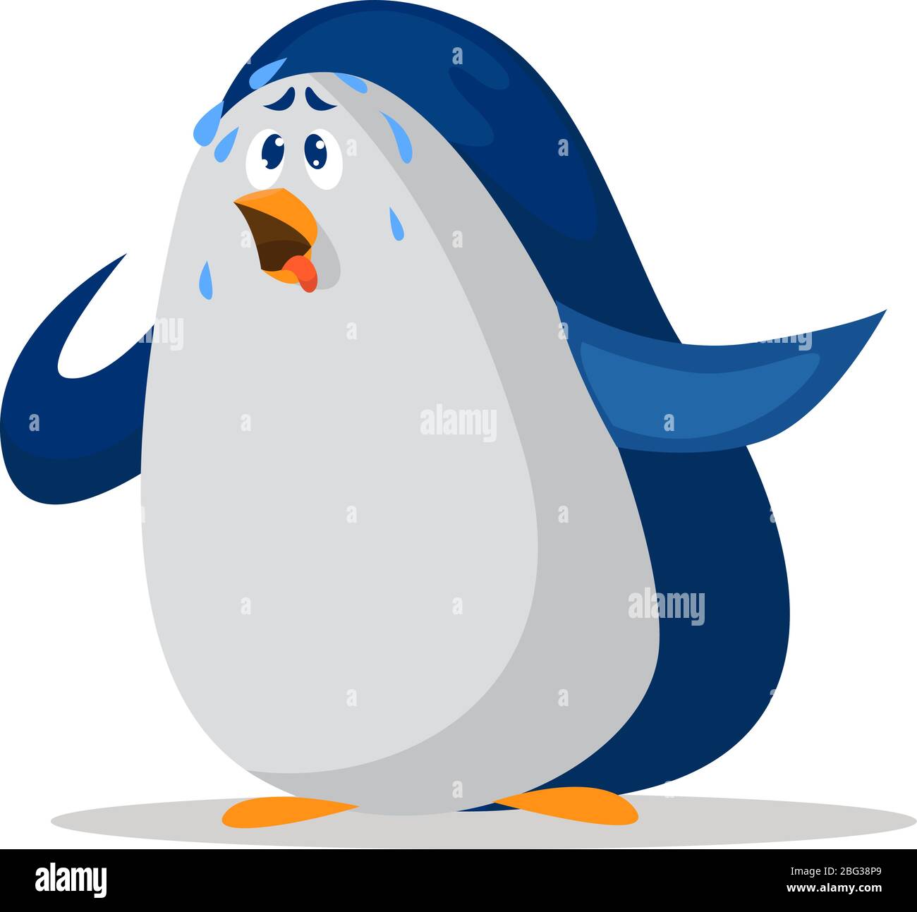 Penguin sudare, illustrazione, vettore su sfondo bianco Illustrazione Vettoriale