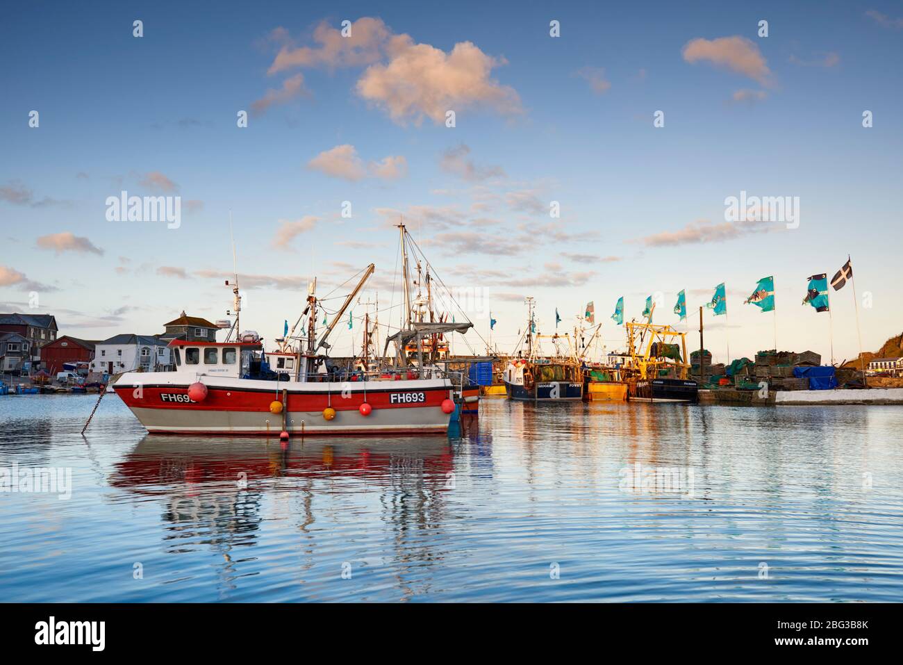 Pittoresco villaggio di pescatori di Mevagissey, Cornovaglia Foto Stock