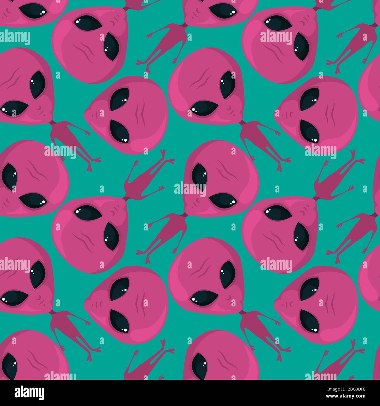 Alieni pattern, illustrazione, vettore su sfondo bianco Illustrazione Vettoriale