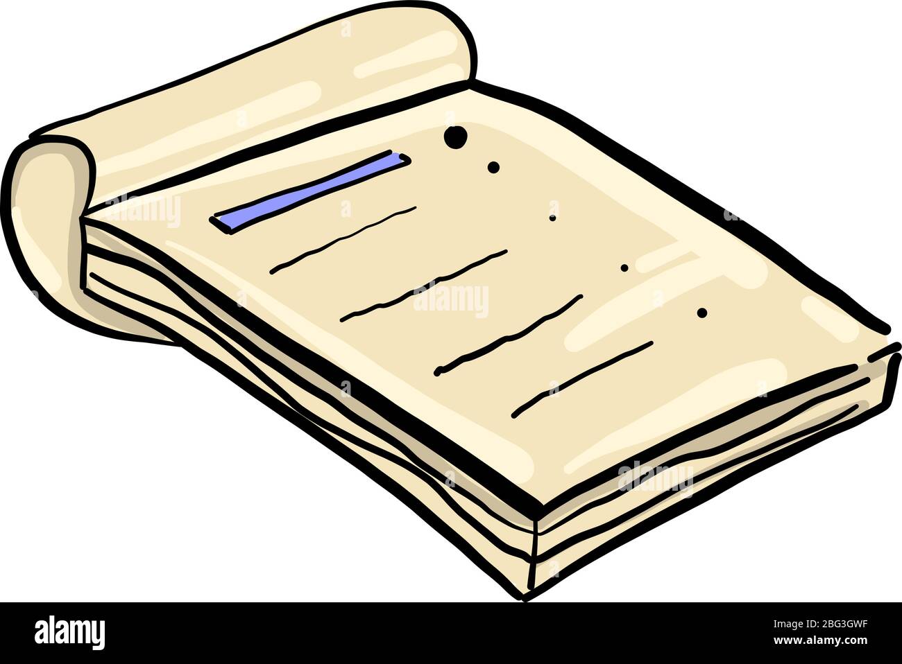 Quaderno color crema, illustrazione, vettore su sfondo bianco Illustrazione Vettoriale