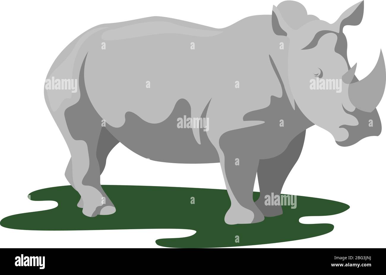 Rinoceronte bianco, illustrazione, vettore su sfondo bianco Illustrazione Vettoriale