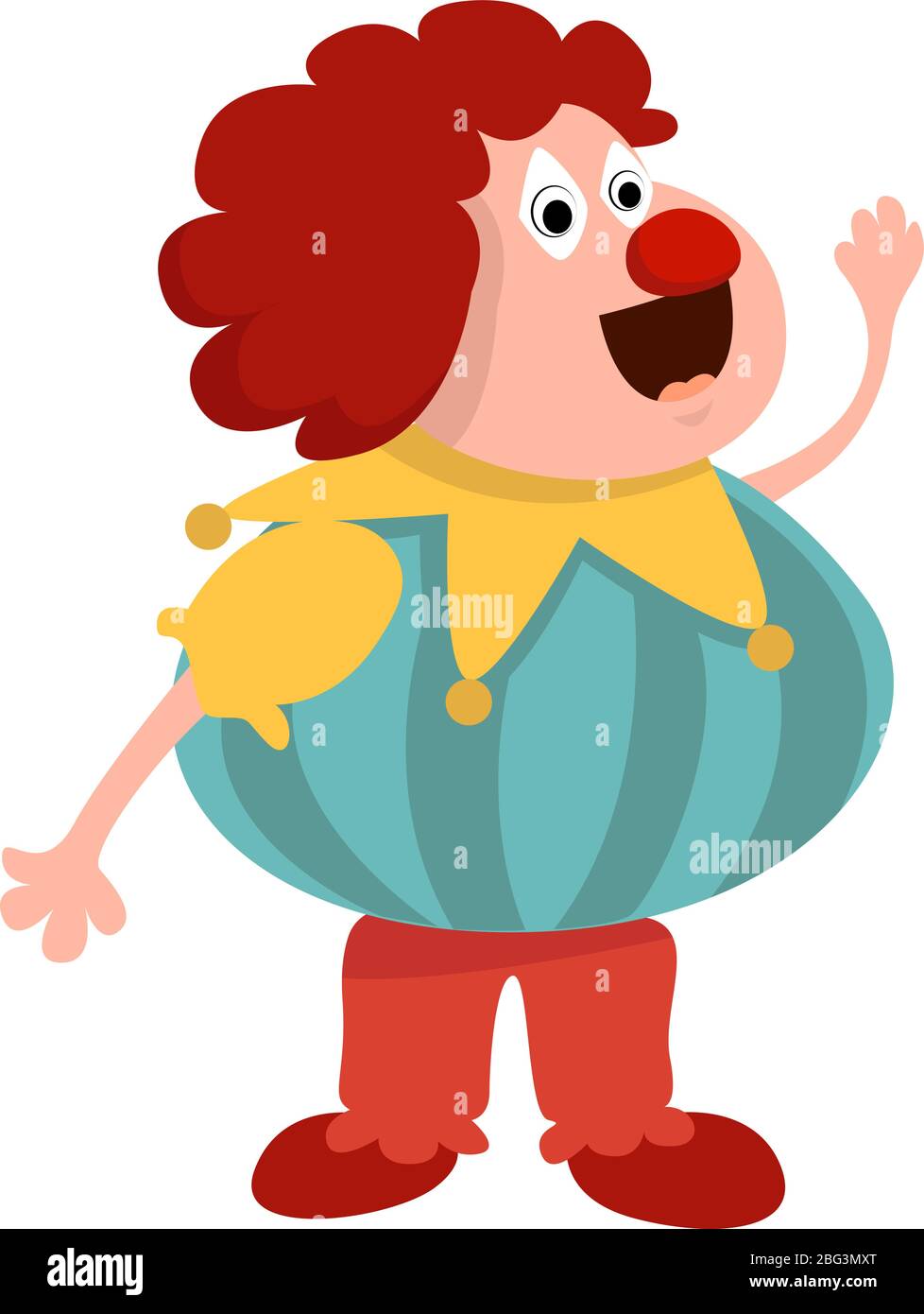 Clown di cartoni animati, illustrazione, vettore su sfondo bianco Illustrazione Vettoriale