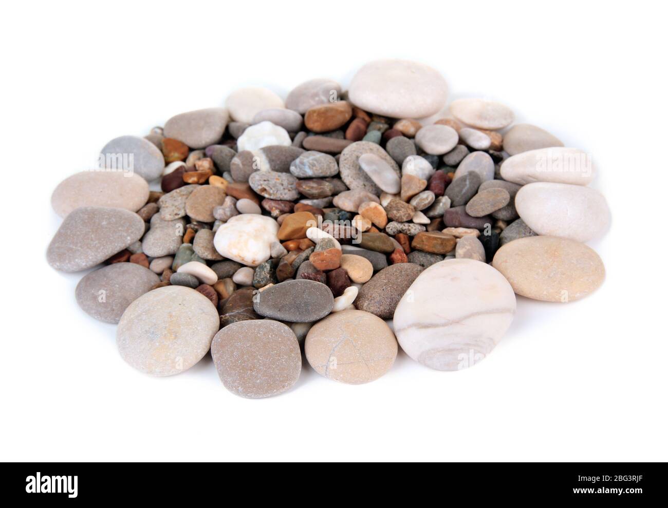 Pietre di mare isolato su bianco Foto Stock