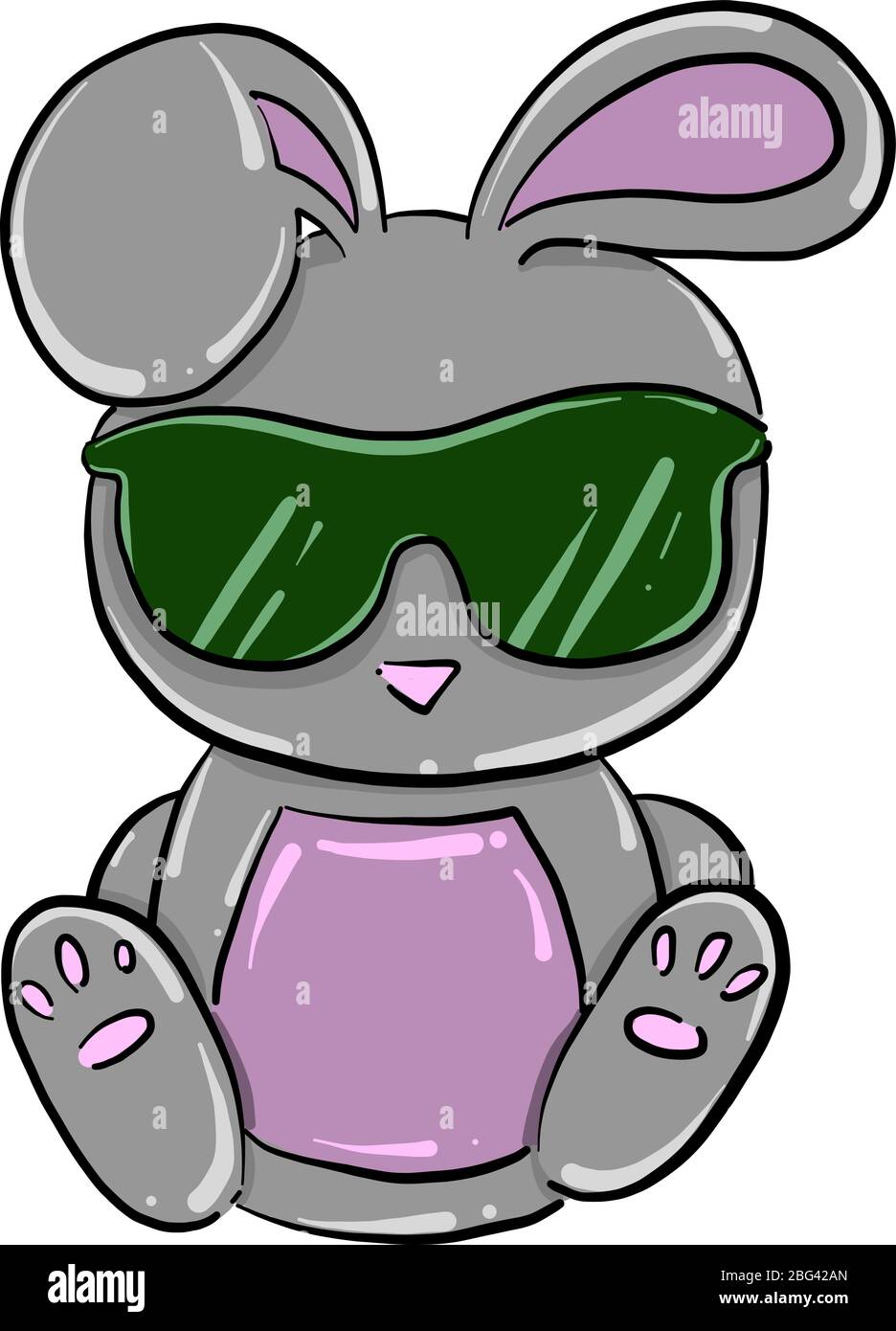 Coniglietto con occhiali, illustrazione, vettore su sfondo bianco Illustrazione Vettoriale