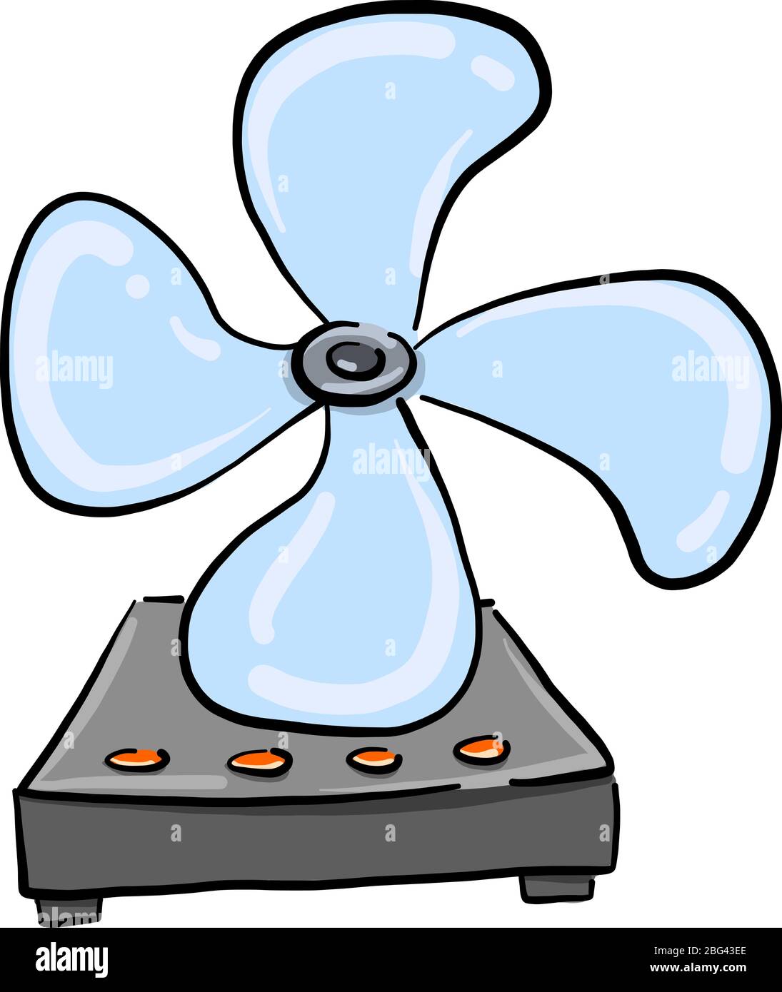 Piccolo ventilatore, illustrazione, vettore su sfondo bianco Illustrazione Vettoriale