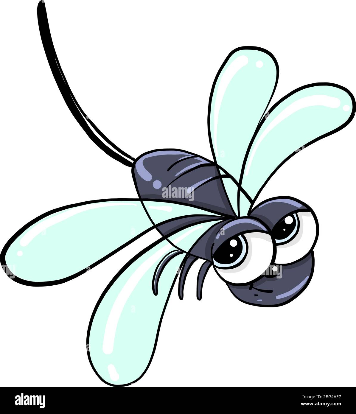 zanzara volante, illustrazione, vettore su sfondo bianco Illustrazione Vettoriale