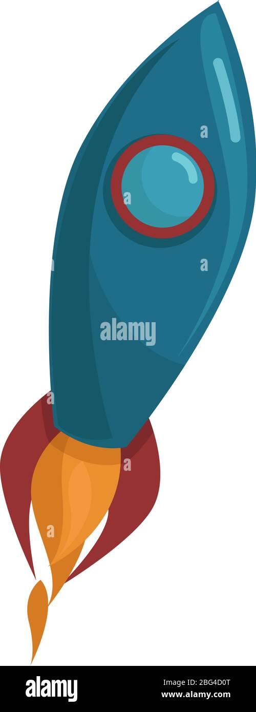 Razzo spaziale blu, illustrazione, vettore su sfondo bianco Illustrazione Vettoriale Razzo spaziale blu, illustrazione, vettore su sfondo bianco Illustrazione Vettoriale
