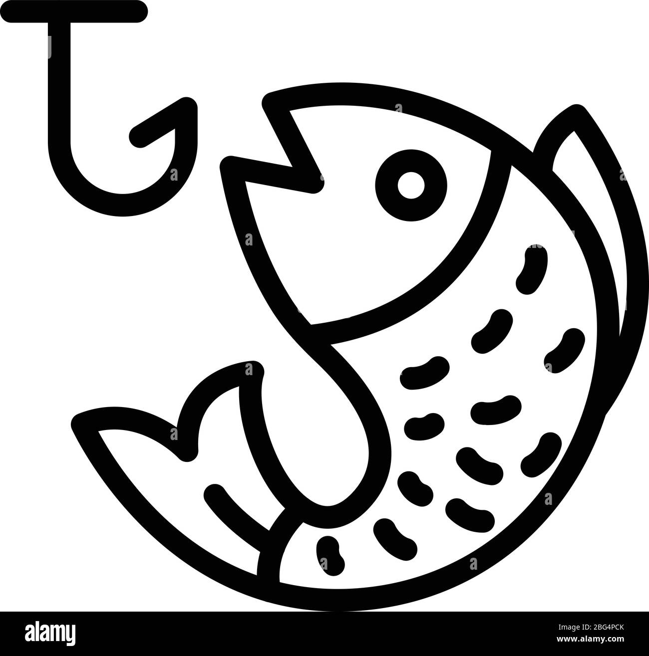 Icona di esca di pesce, stile di contorno Illustrazione Vettoriale