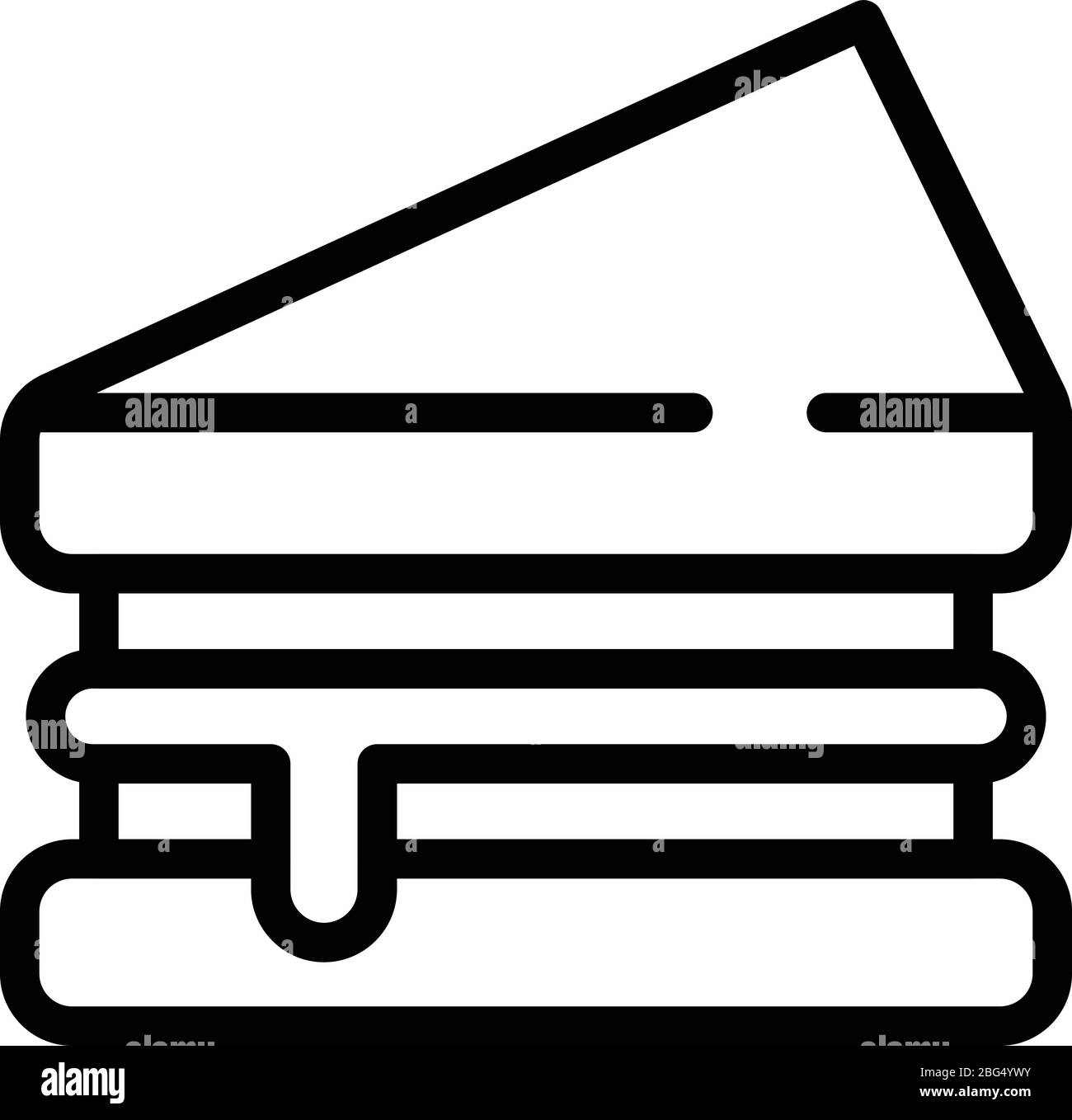 Grande icona sandwich, stile contorno Illustrazione Vettoriale