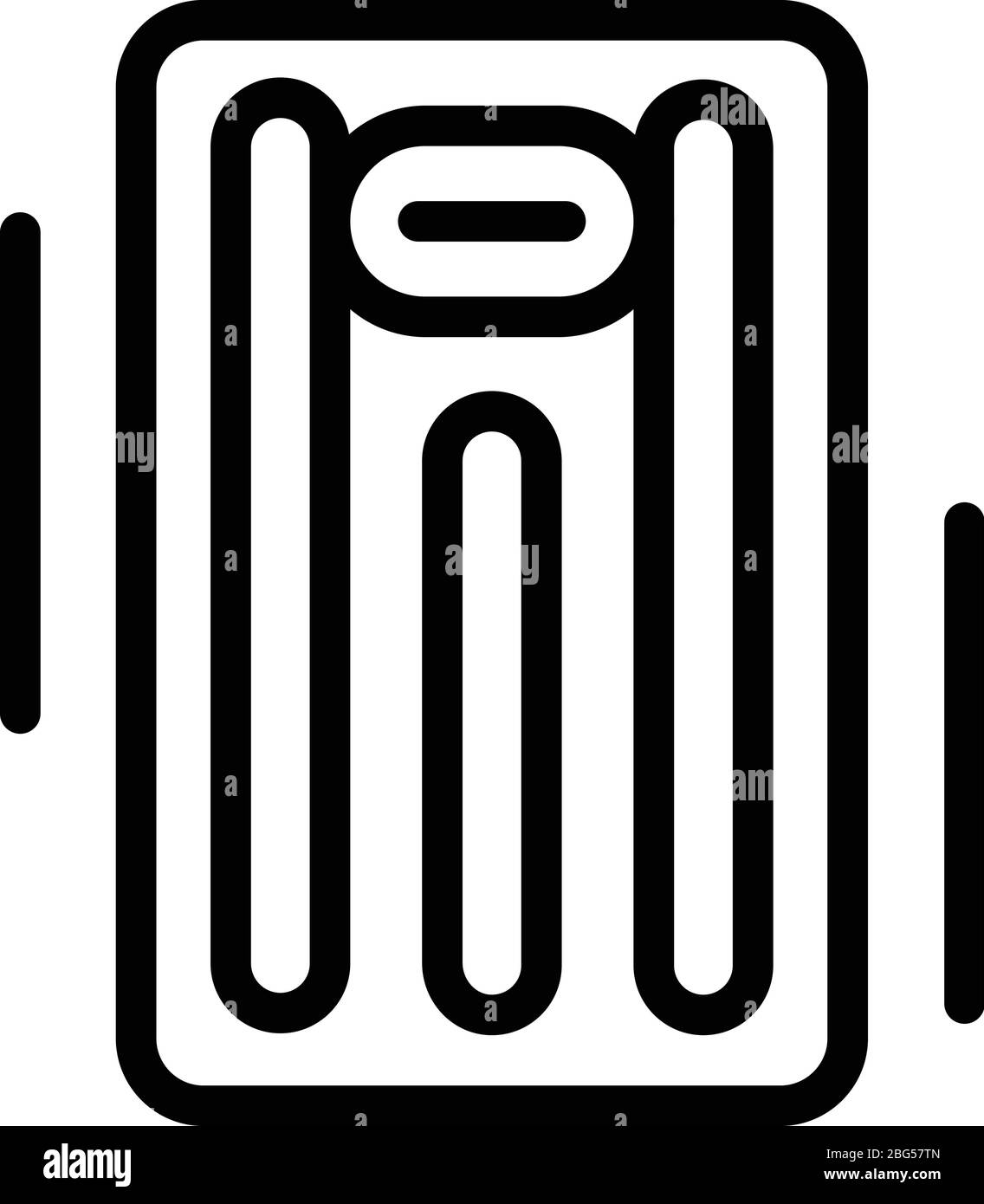 Icona del letto gonfiabile, stile del contorno Illustrazione Vettoriale