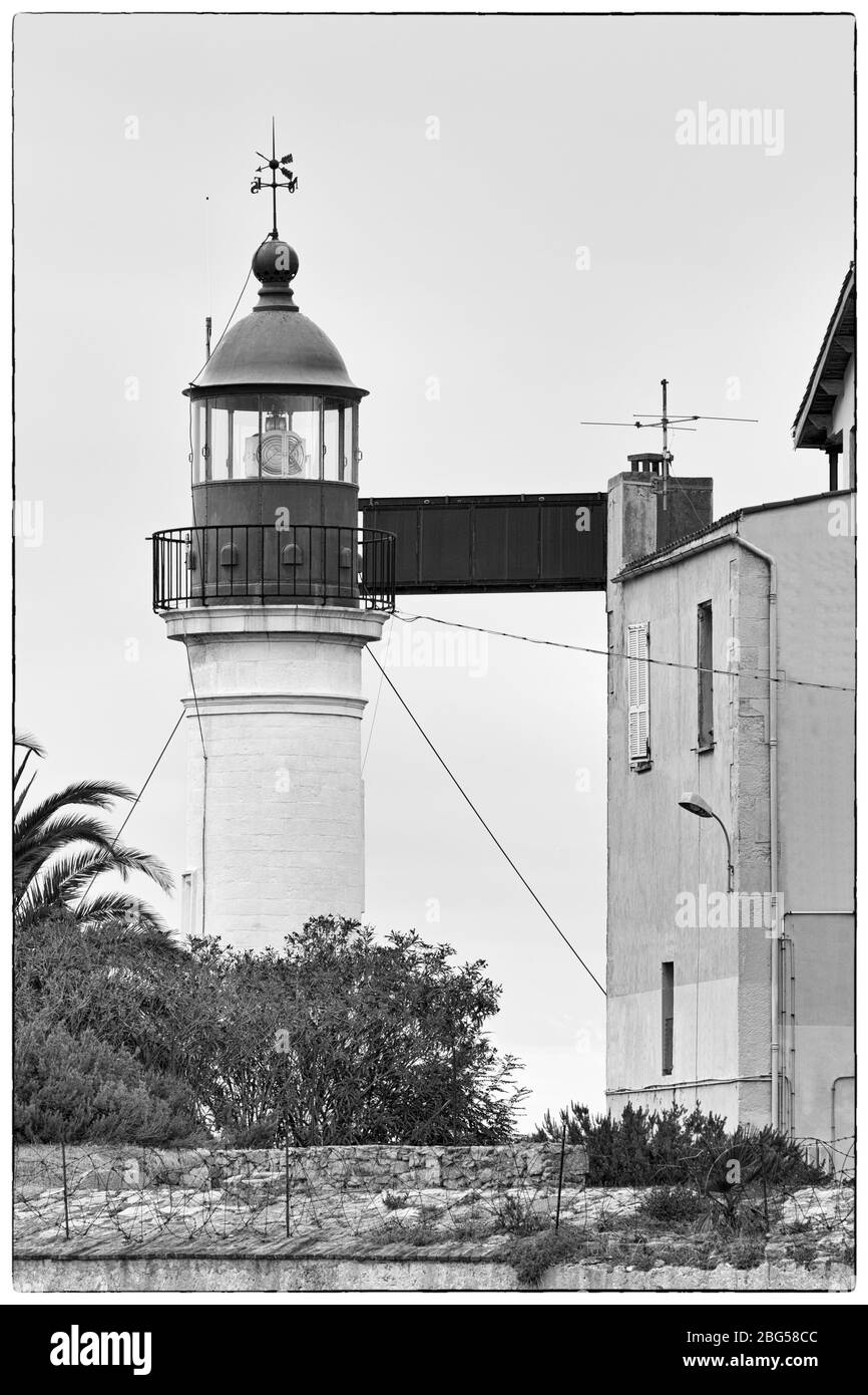 Faro nella Citadelle, Ajaccio City, Corsica Island, Francia, Europa Foto Stock