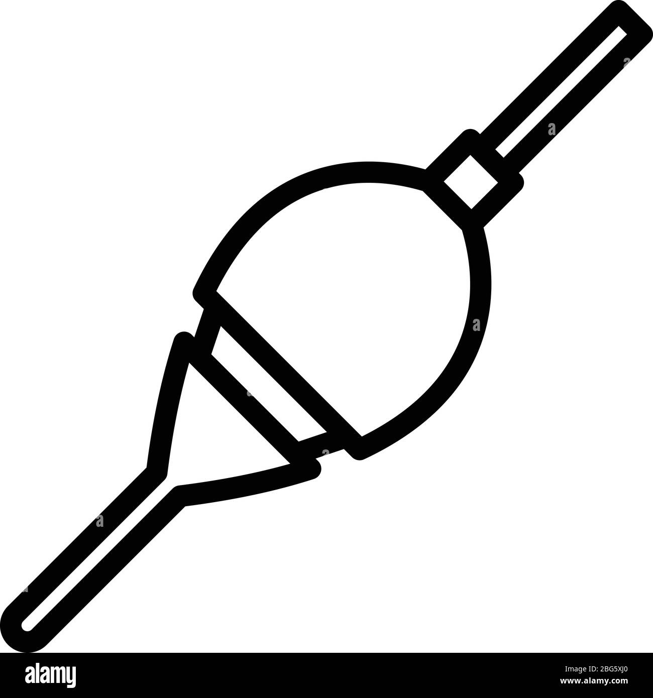 Cattura l'icona del galleggiante fisher, stile del contorno Illustrazione Vettoriale