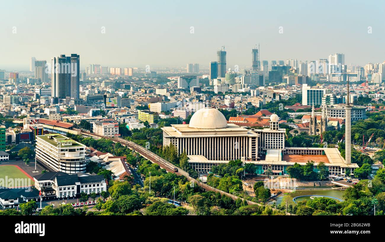 Moschea Istiqlal a Jakarta, Indonesia Foto Stock