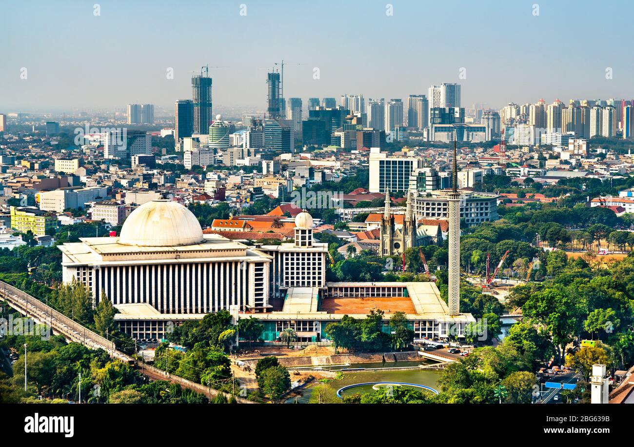 Moschea Istiqlal a Jakarta, Indonesia Foto Stock