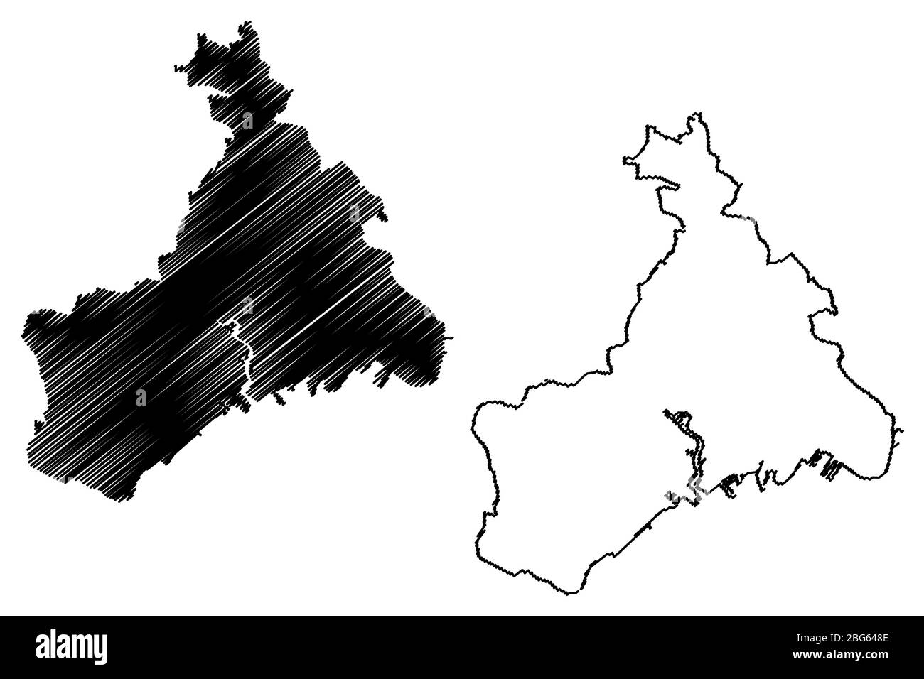 Brest City (Repubblica francese, Francia) mappa vettore illustrazione, abbozzare schizzo Città di Brest mappa Illustrazione Vettoriale