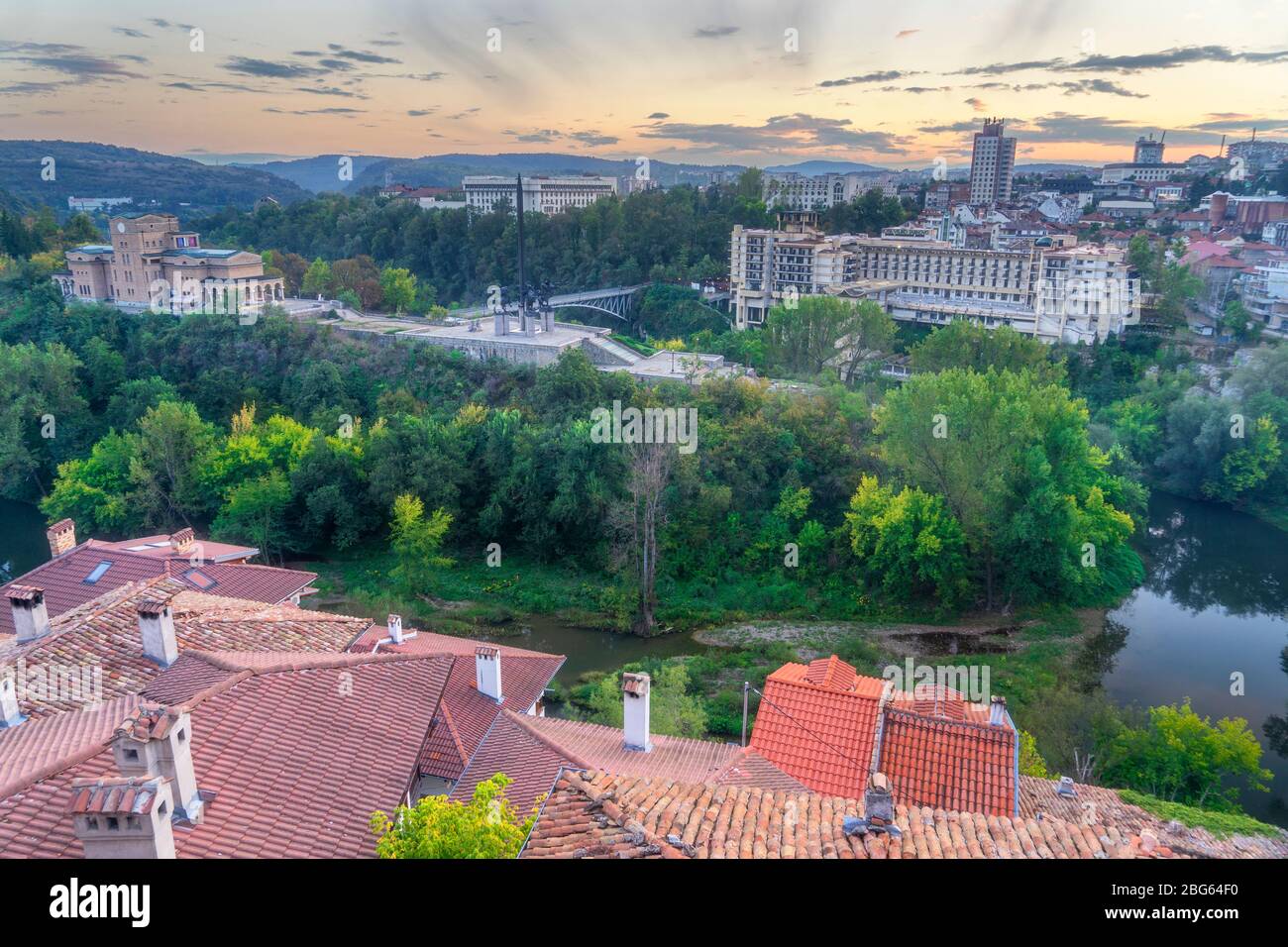 Varie attrazioni turistiche di Veliko Tarnovo, Bulgaria Foto Stock