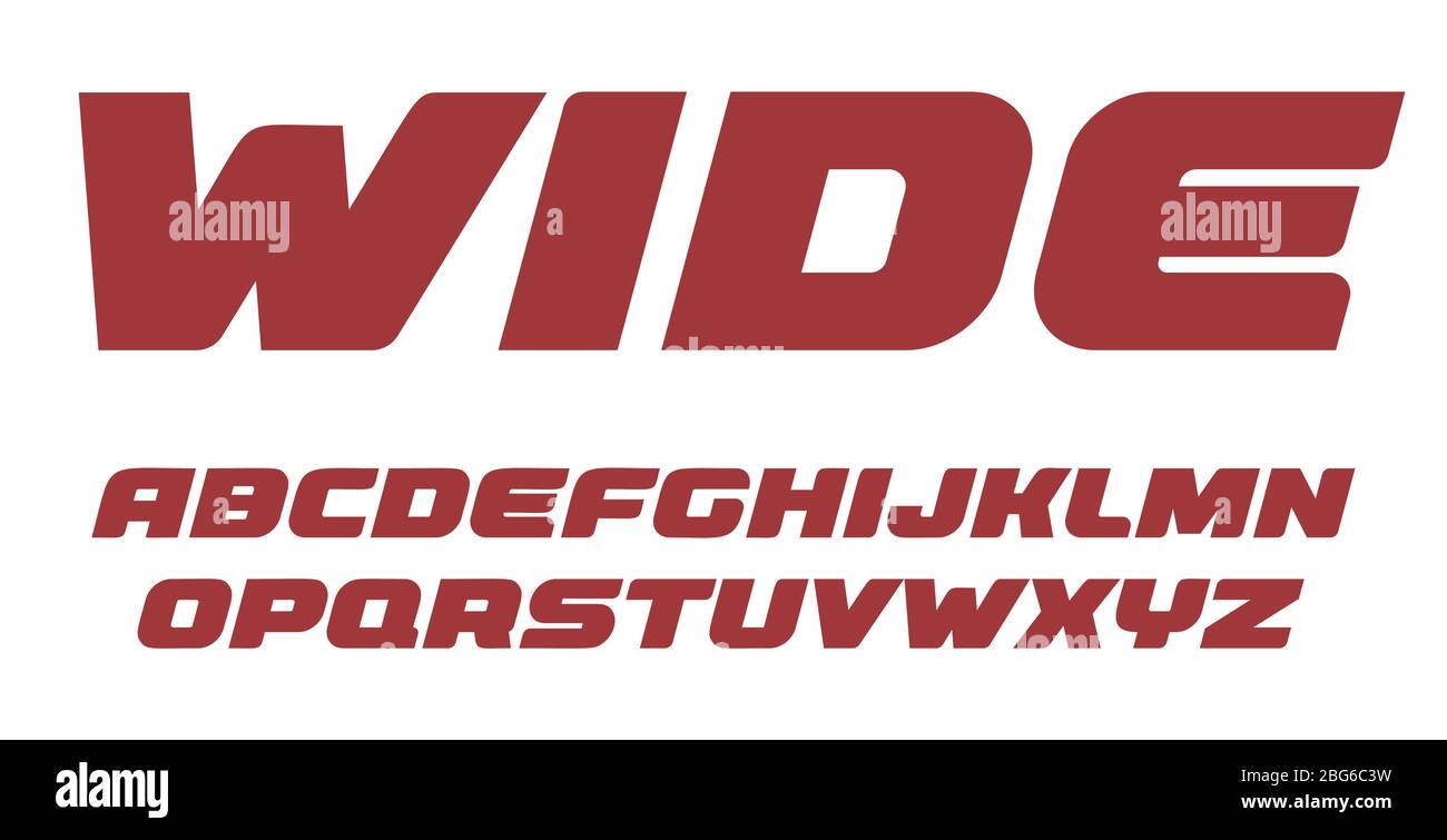 Set di lettere grassetto largo, alfabeto pesante, alfabeto corsivo grassetto. Font per palestra, auto, gara o gioco. Ideale per la pubblicità di titoli, logo Illustrazione Vettoriale