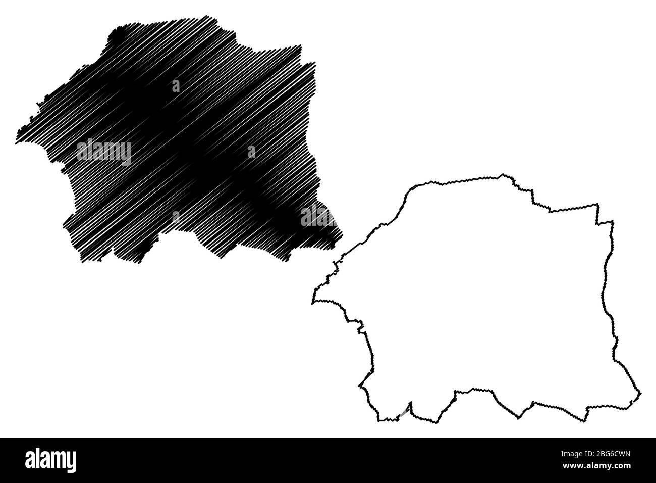 Clermont-Ferrand City (Repubblica francese, Francia) mappa vettore illustrazione, abbozzare schizzo Città di Clermont Ferrand mappa Illustrazione Vettoriale