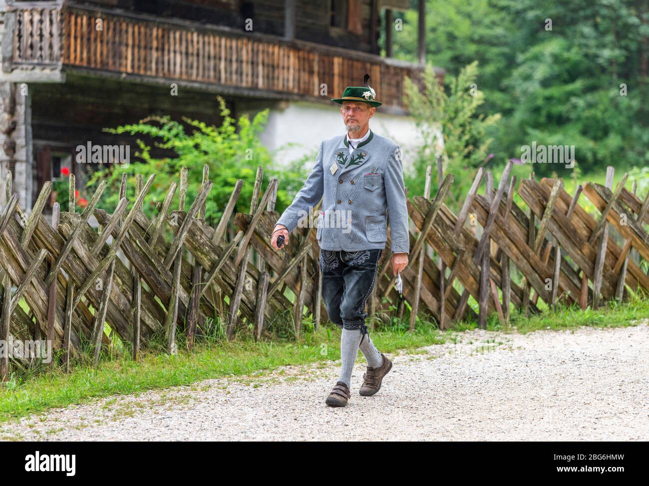 Visita al museo all'aperto della storia della vita rurale. Salisburgo, Austria Foto Stock