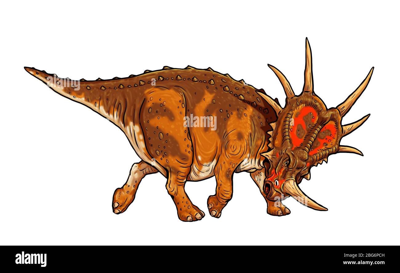 Dinosauro erbivoro - Styracosauro. Dino cartoon. Foto Stock