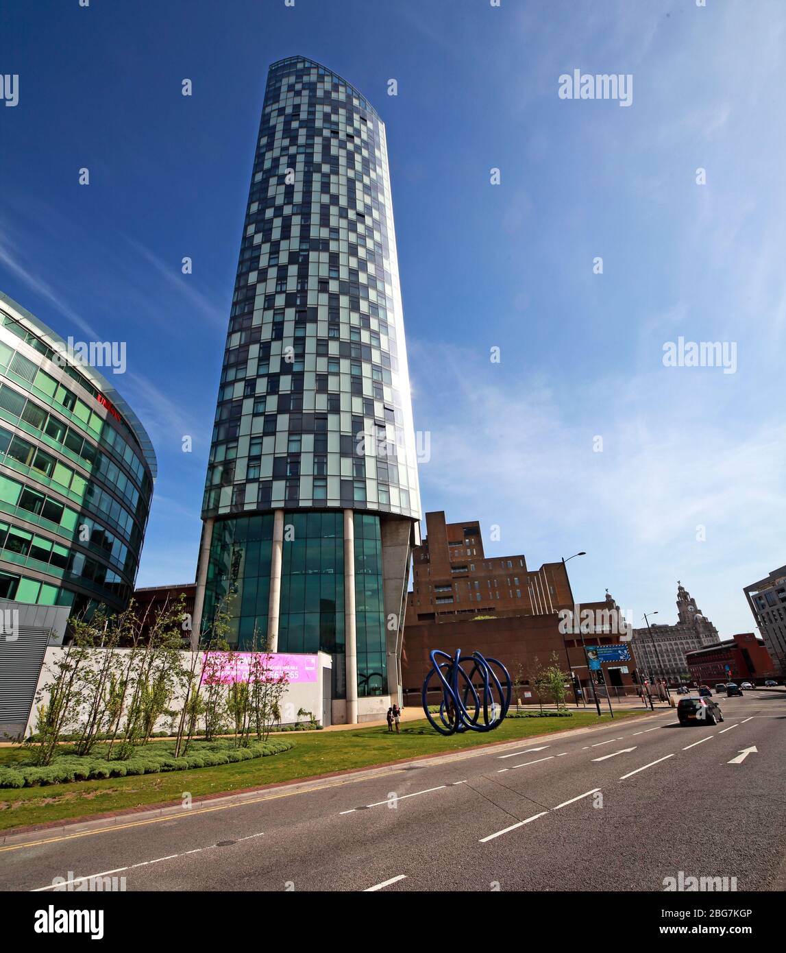 Grattacielo, West Tower, Brook Street, Liverpool, Merseyside, Inghilterra, Regno Unito, L3 9PJ Foto Stock