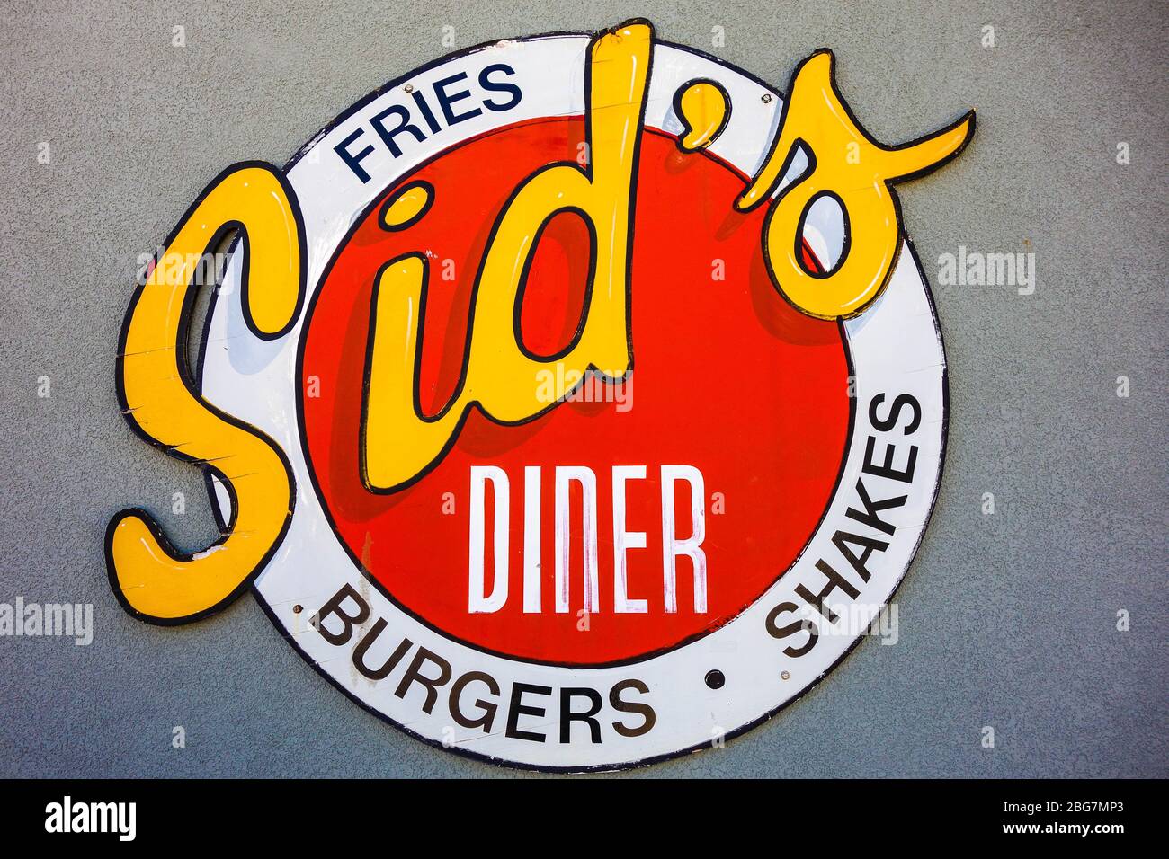 Cartello su Sid's Diner a El Reno, OK sulla Route 66 Foto Stock